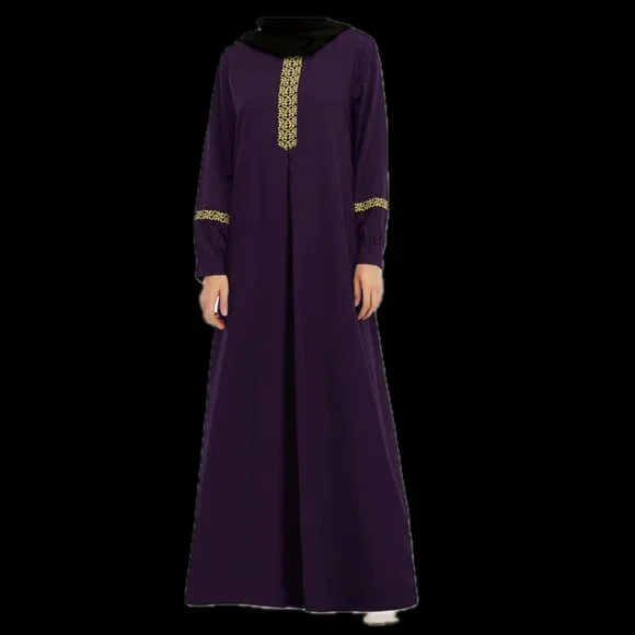 Abetteric Women's Muslim Abaya Dress w/ Hijab Zipper Islamic Robe Pockets Maxi P - Picture 15 of 16